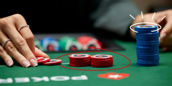 Pokerspieler verteidigt den Big Blind gegen ein Raise