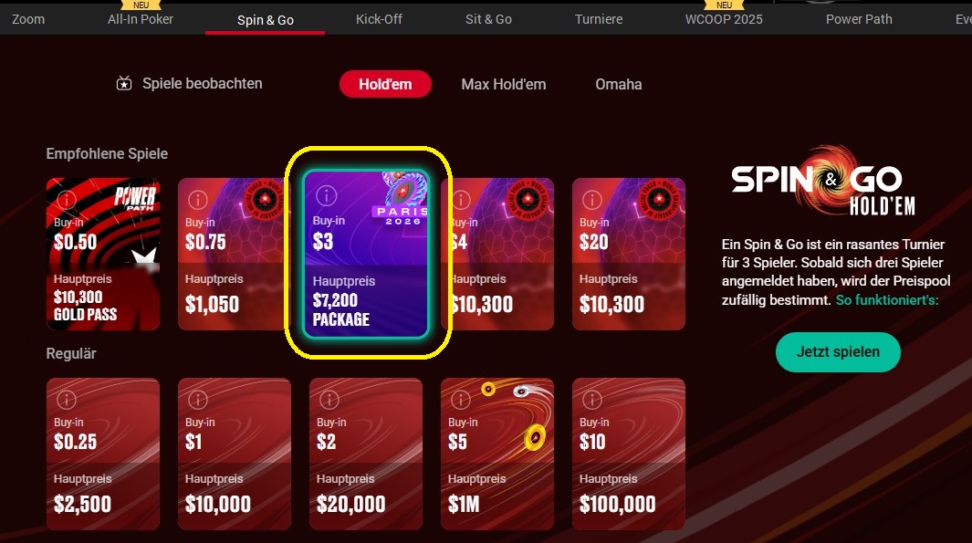 Spin and go turniere pokerstars